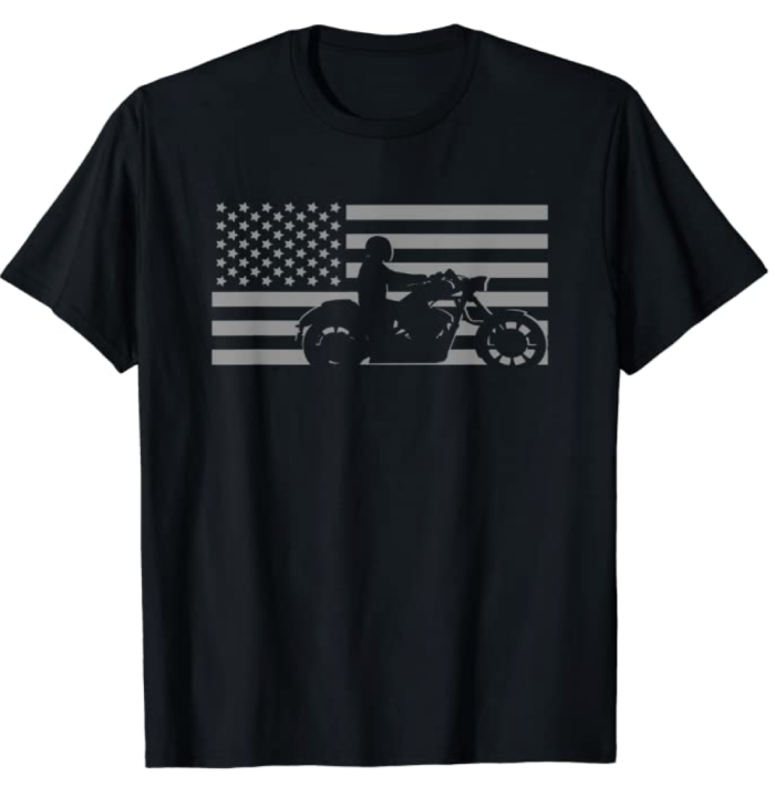 Amerikanische Flagge Biker Motorrad T-Shirt