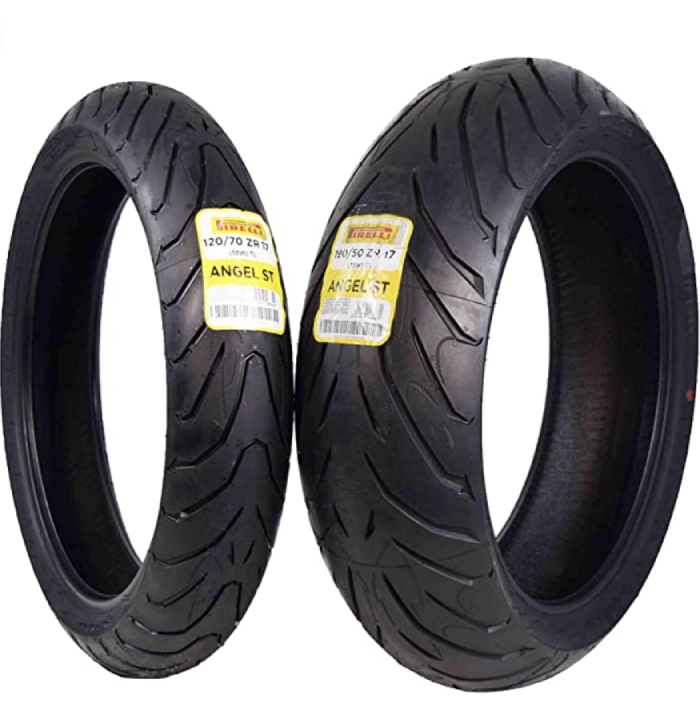 Pirelli Angel ST Front & Rear Street Sport Touring Motorcycle Tires (1x Front 120_70ZR17 1x Rear 190_50ZR17)