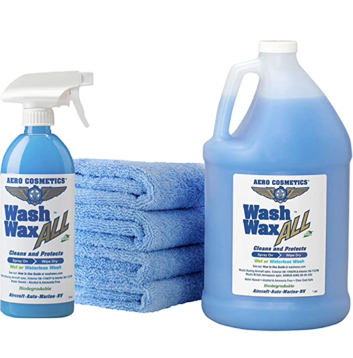 Wet or Waterless Car Wash Wax Kit 144 oz. Aircraft Quality for your Car, RV, Boat, Motorcycle.