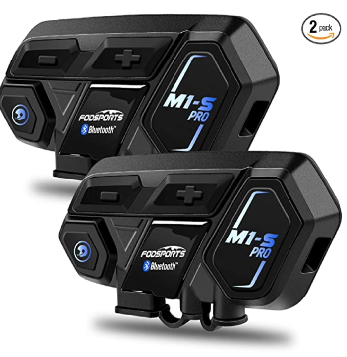 Interfono Bluetooth per moto, sistema di comunicazione per casco da moto Fodsports M1S Pro 2000m 8 Riders Group