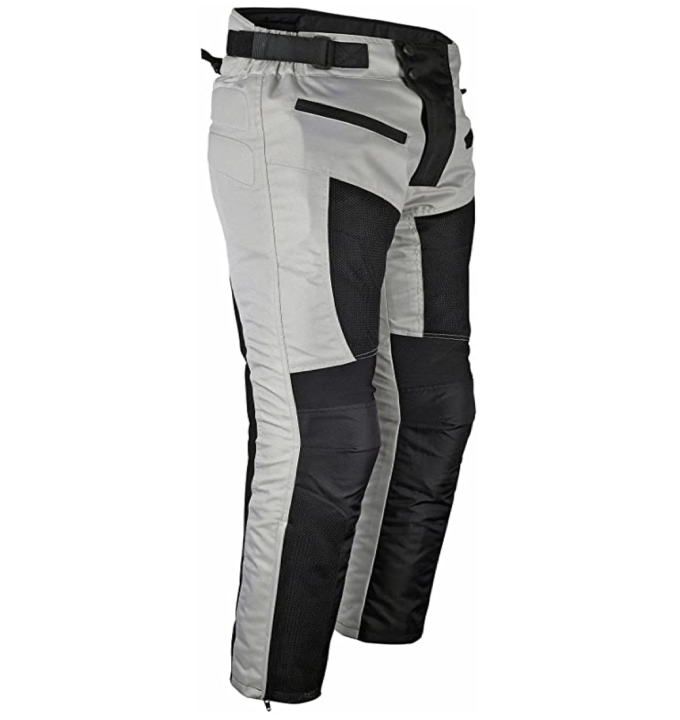 Pantalones de Montar Motos Gris Negro Malla con CE Armadura Aprobado