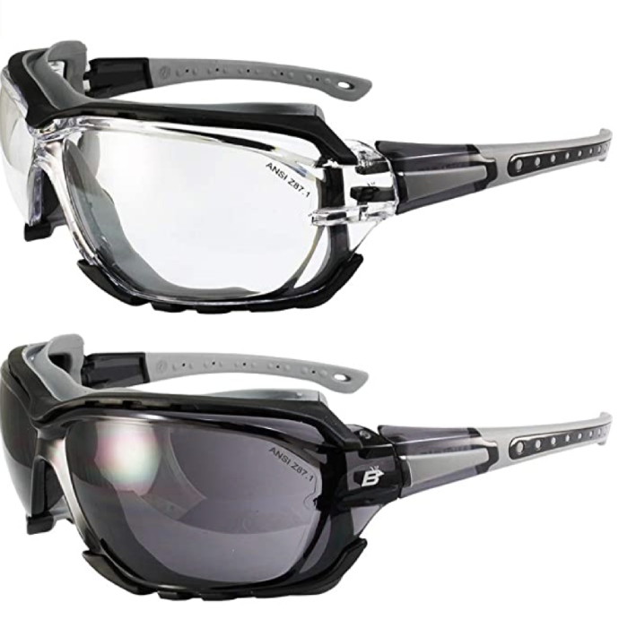 2 Pairs of Birdz Eyewear Gasket Safety Padded Motorcycle Sport Sunglasses