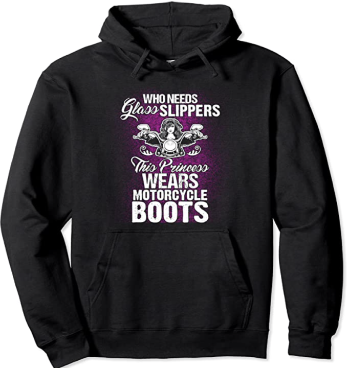 This Princess Wears Motorcycle Boots Hoodie Biker Babe Chick ( 3 colors, Unisex)