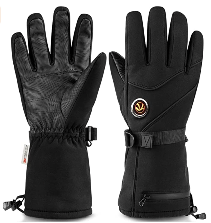 ZAIWOO beheizte Handschuhe für Männer Frauen, 4800mAh wiederaufladbare wasserdichte Batterie elektrische Heizung Handschuh