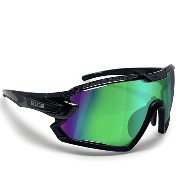 BERTONI Sport Sunglasses Polarized Photochromic Cycling MTB w. Prescription Carrier QUASAR (+ 15 colors)