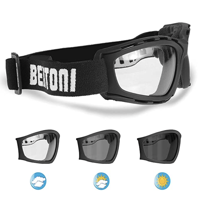 Bertoni Photochromic Motorcycle Goggles Extreme Sports Sunglasses Powersports Goggles Antifog Lens