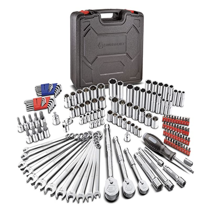 Powerbuilt 642453 152 Piece 1_4-inch, 3_8-inch, and 1_2-inch Drive Mechanics Tool Set - with SAE and Metric Socket Set