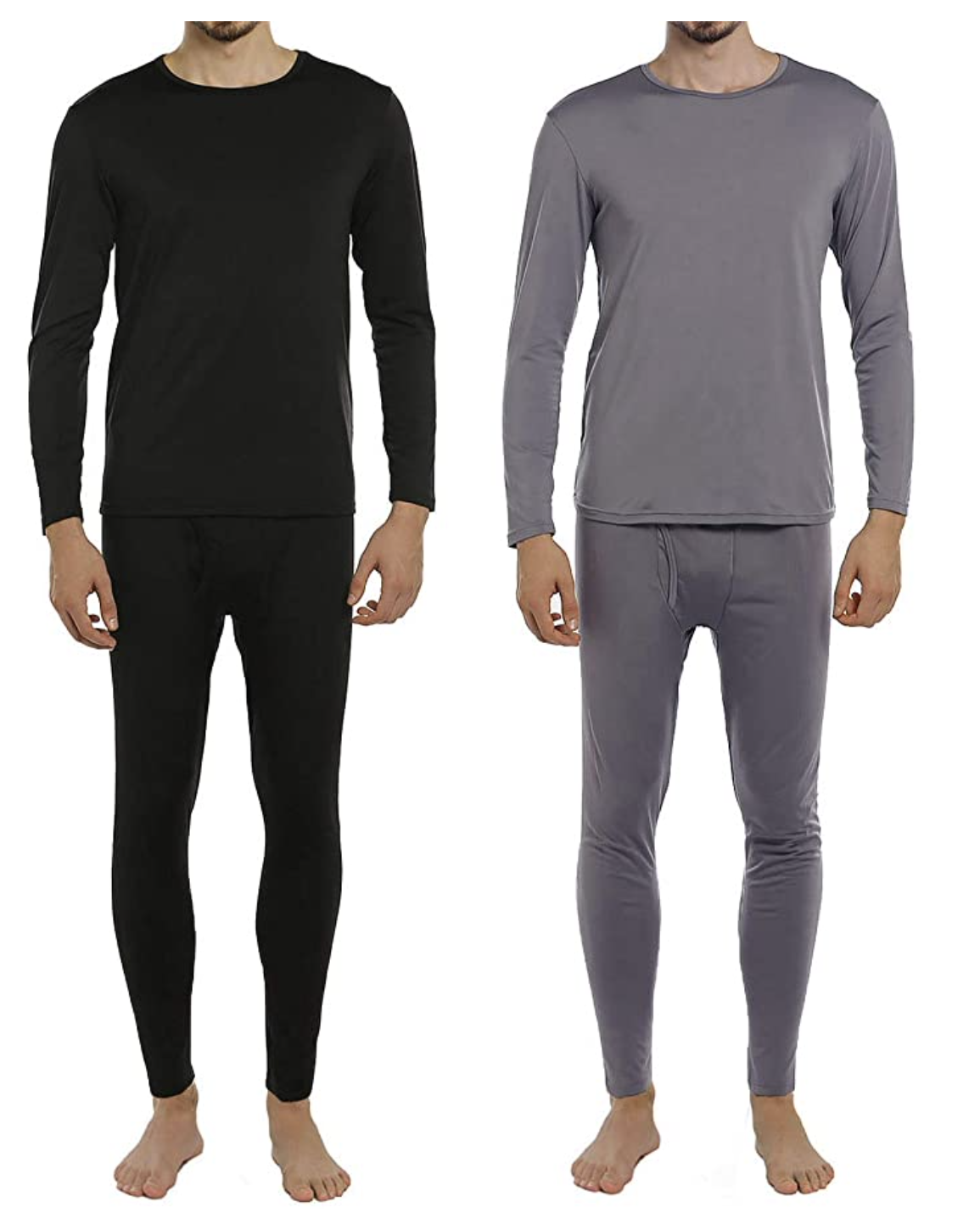 Thermal Underwear Set Long Johns Fleece Lined Warm Base Layer Thermals 2 Sets