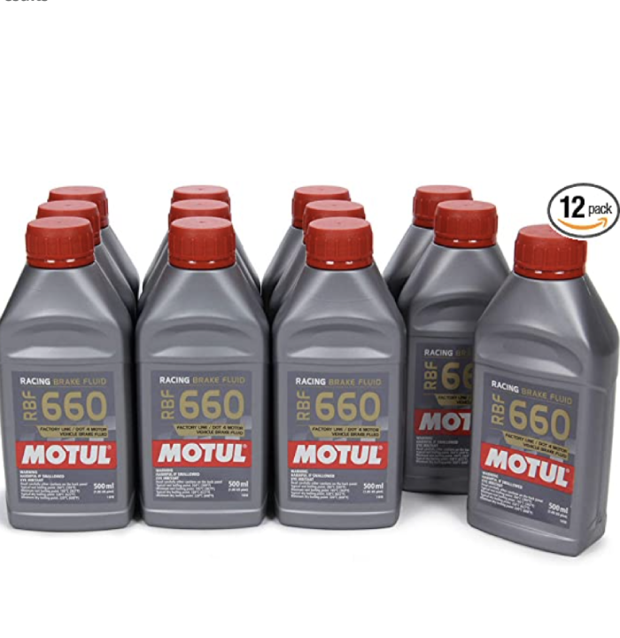 Motul 101667-12PK Liquide de frein de compétition RBF 660 Factory Line Dot-4 100 pour cent synthétique - 500 ml