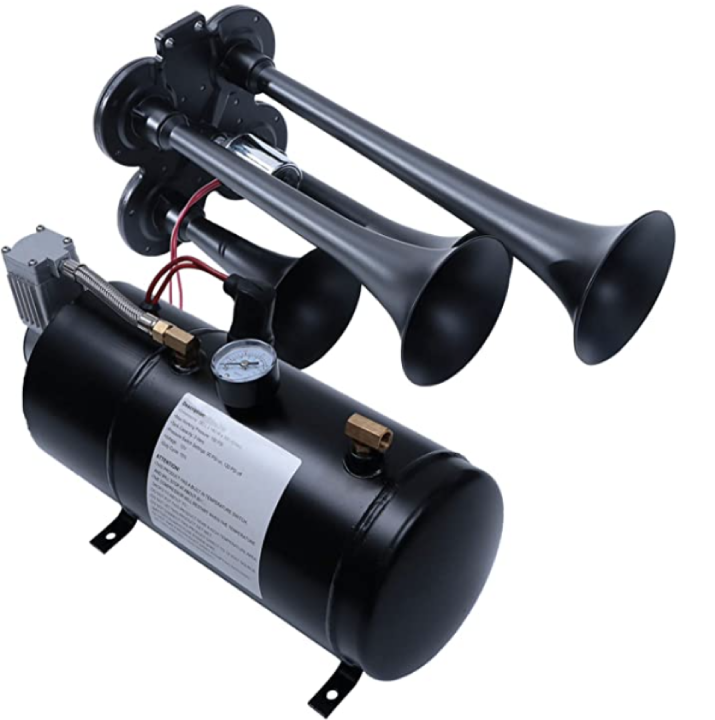 Train Horns Kit 12V 150psi Trumpet Truck Air Horn with 3L Air Compressor for Car Boat Truck Motorcycle Golf