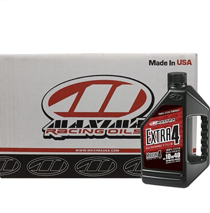 Maxima CS169128-4PK Extra4 4T 10W-40 Synthetic Motorcycle Engine Oil - 1 Gallon, (Case of 4)