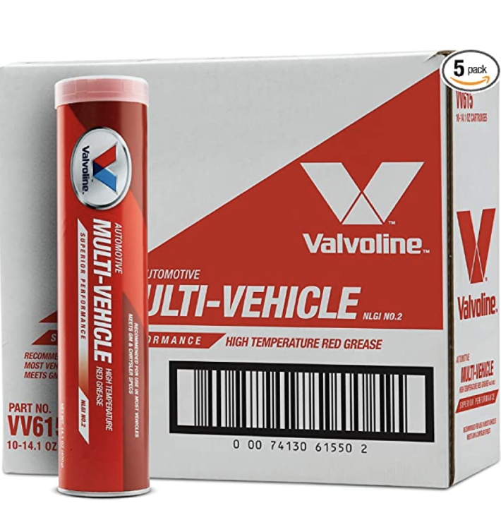 Valvoline Multi-Vehicle High Temperature Red Grease, 10 Count (Pack of 5)