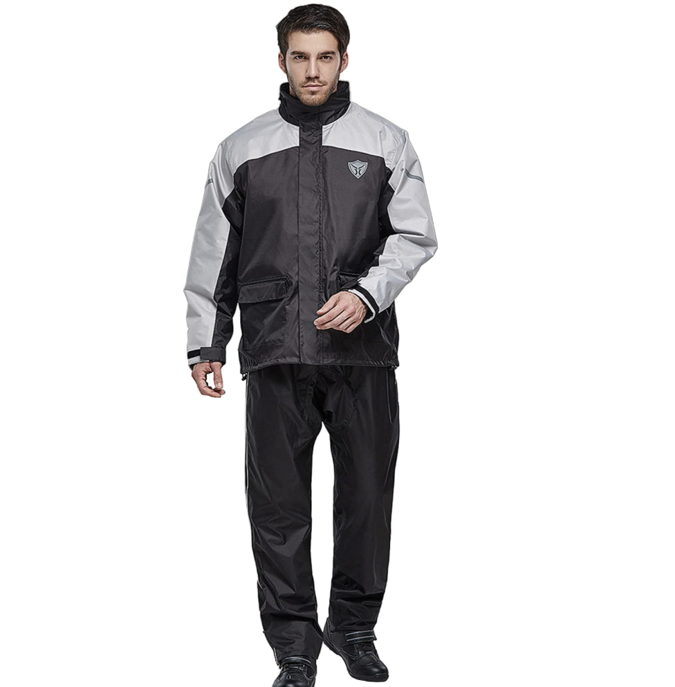 Motorcycle Rain Suit for Both Men's:Women's, Waterproof Rain Jacket and Pants